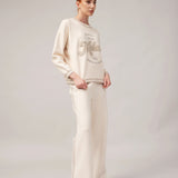 Moteriškas megztinis ir kelnės su kašmyru