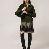 Moteriškas polo megztinis su angoros vilna