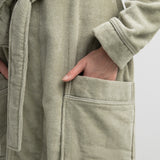 Veliūro chalatas su šaline apykakle