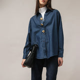 Moteriški džinsiniai marškiniai