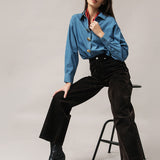 Moteriški džinsiniai marškiniai