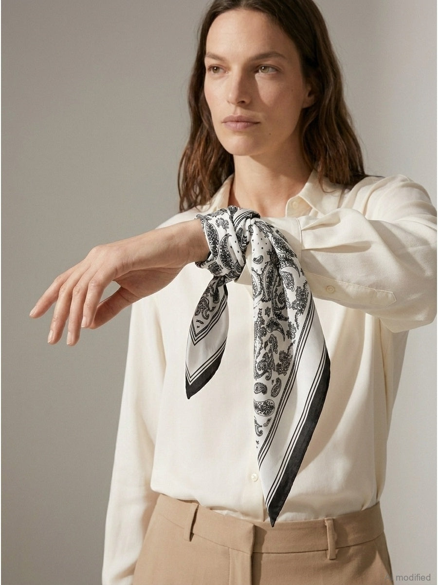 Moteriška šilkinė skarelė