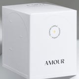Kvapioji sojų vaško žvakė su medine dagtimi „Amour”, 210 g